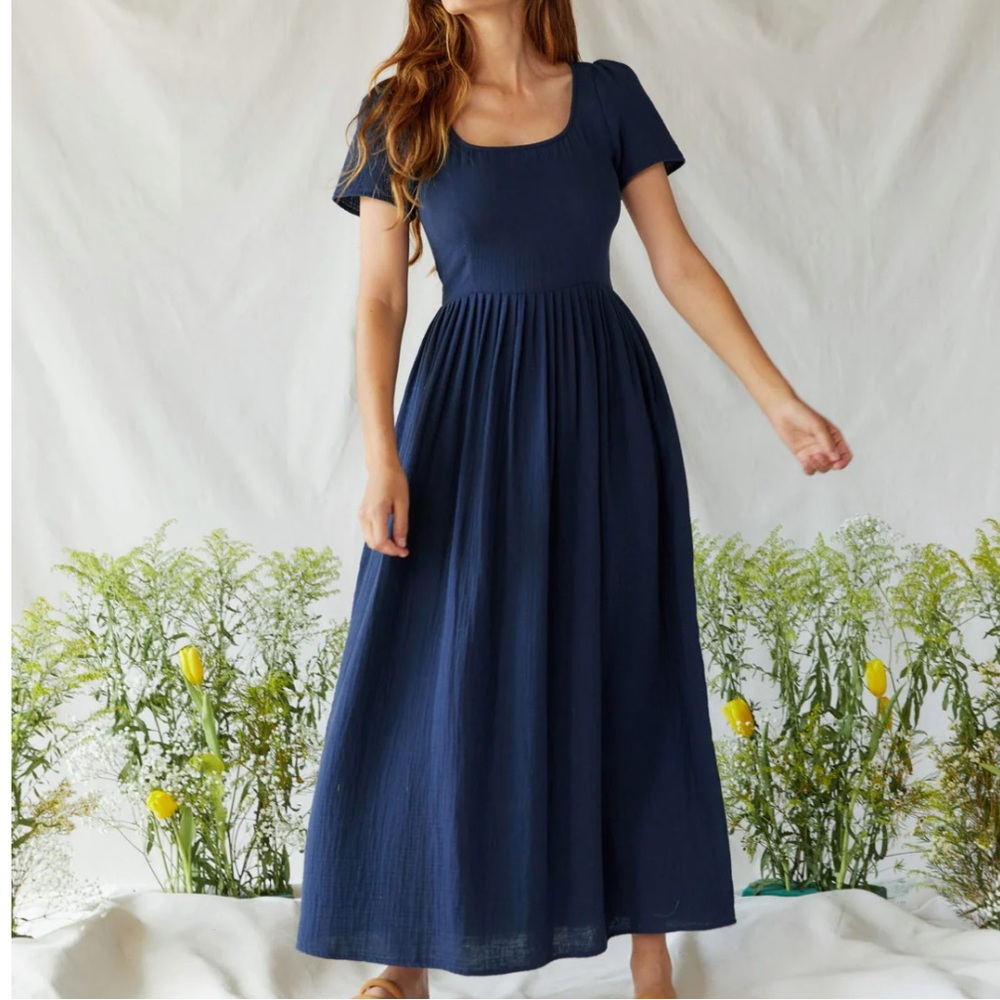 Christy Dawn Navy Maxi Dress, size small